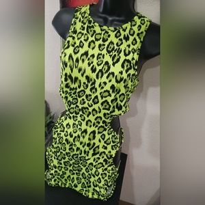 Neon cheetah print dress